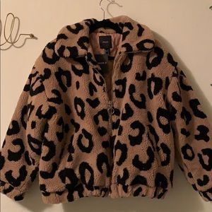 Forever 21 Faux Shearling Jacket (Plus Size S)